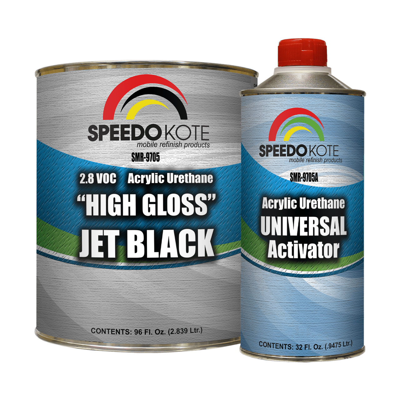 SPEEDOKOTE SMR 9705 Black Automotive Body Paint Acrylic Urethane, High Gloss, 2.8 lbs, 2 Pack