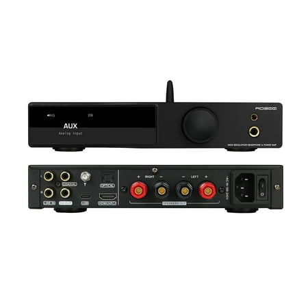 SMSL AO300 MA5332MS 165W x2 Class D Power Amplifier & CS43131 DAC Headphone Amp, USB/COAX/OPT/BT/HDMI/RCA Input to 2.1 Channel Speaker/Subwoofer, 4.4mm/6.35mm Headphone output, MQA-CD DAC Amp, Black