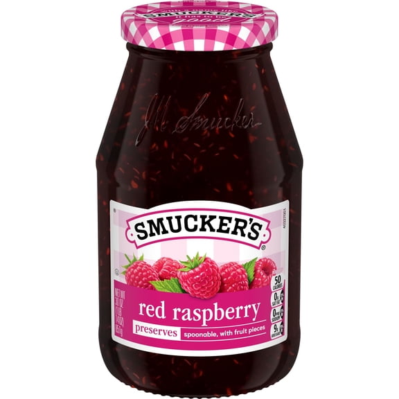Smuckers Red Raspberry Preserves, 30 oz Jar