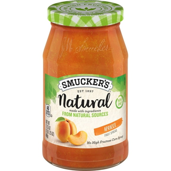 Smucker’s Natural Apricot Fruit Spread, 17.25 oz Jar