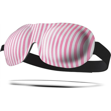 SMUG 100% Blackout Deep Sleep Mask, Adult, Contoured 3D Lash Protector, Candy Stripe