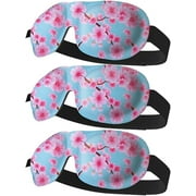 SMUG 100% Blackout Deep Sleep Mask, Adult, Contoured 3D Lash Protector, Cherry Blossom, 3 Pack