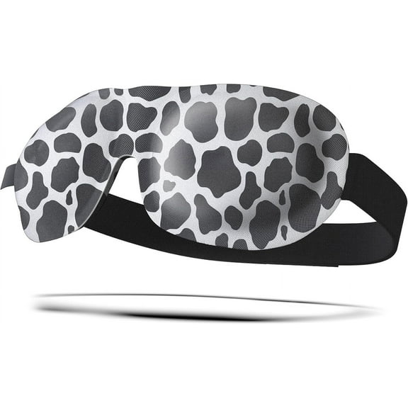 SMUG 100% Blackout Deep Sleep Mask, Adult, Contoured 3D Lash Protector, Cow Print