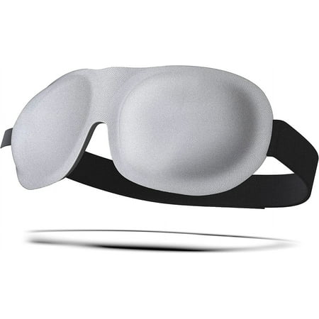 SMUG 100% Blackout Deep Sleep Mask, Adult, Contoured 3D Lash Protector, Gray