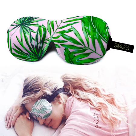 SMUG 100% Blackout Deep Sleep Mask, Adult, Contoured 3D Lash Protector, Palm Print