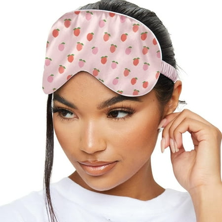 SMUG Cute Fun Sleep Mask for Women & Girls, Satin Eye Mask for Travel & Light-Blocking, Peachy Pink