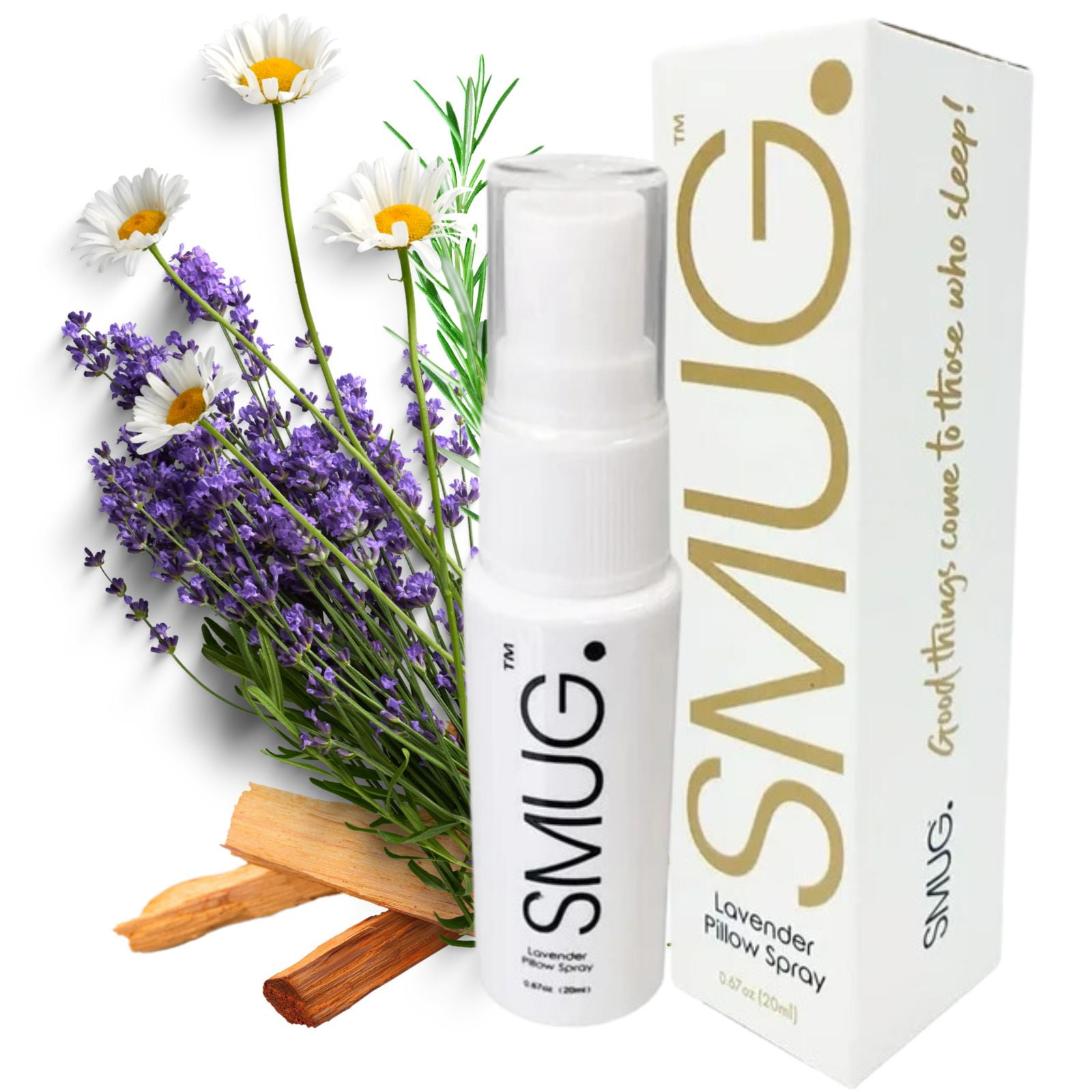 SMUG Travel Size Lavender Pillow Spray Beauty & Wellness Chamomile Sleep & Relax Spray 20ml