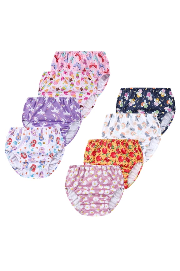 8 Packs Plastic Underwear Covers for Potty Training Rubber Pants for Toddlers Rubber Training Pants for Toddlers Plastic Diaper Covers Plastic Underwear for Toddler Girls 2t
