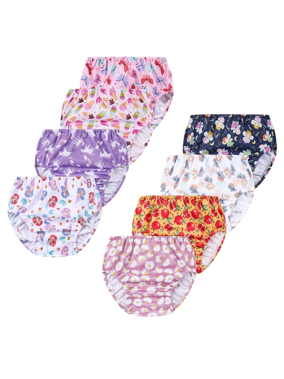 8 Packs Plastic Underwear Covers for Potty Training Rubber Pants for Toddlers Rubber Training Pants for Toddlers Plastic Diaper Covers Plastic Underwear for Toddler Girls 6t