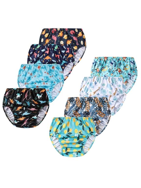 8 Packs Plastic Underwear Covers for Potty Training Rubber Pants for Toddlers Rubber Training Pants for Toddlers Plastic Diaper Covers Plastic Underwear for Toddler Boys 4t