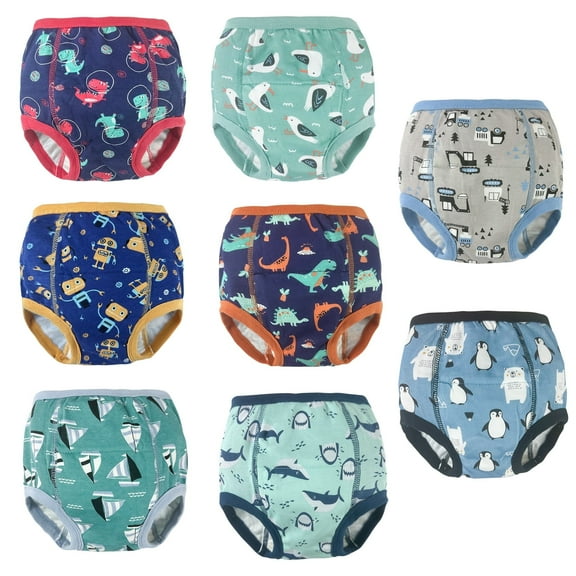 SMULPOOTI Reusable Boy Potty Training Underwear for Potty Training and Natural Cotton Training Underwear for Boys 6t 8 Packs