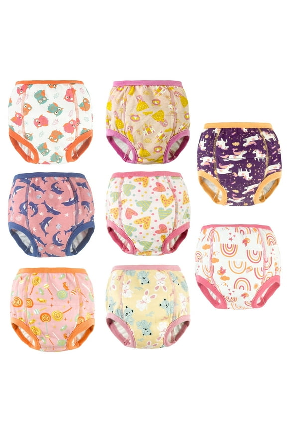 Reusable Potty Training Underwear for Potty Training and Strong Absorbent Training Underwear for Girls 2t 8 Packs