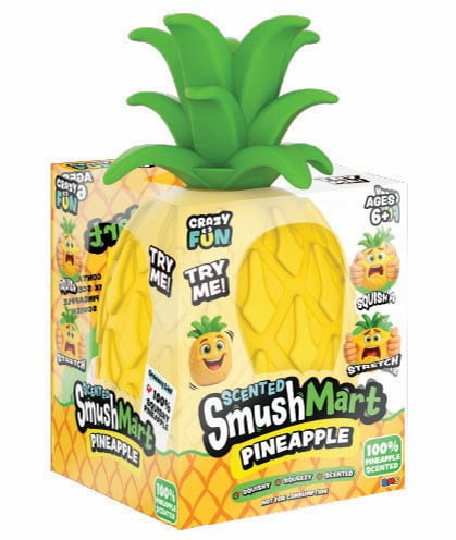 SmushMart Scented Pineapple Squishy Toy for Kids, Age 6+ - Soft and Satisfying Sensory Fun