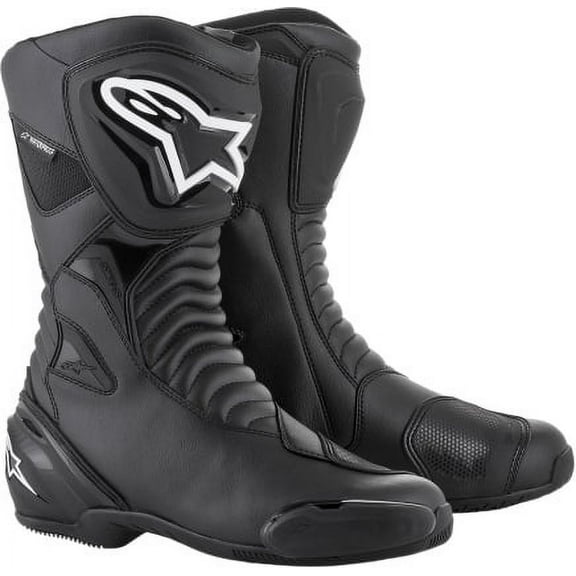 Alpinestars SMX-S Mens Waterproof Motorcycle Boots Black/Black 50 EUR