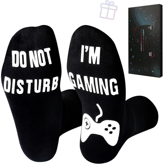 SMZ Do Not Disturb I'm Gaming Socks,Christmas Stocking Stuffers Gifts For Men,Gamer Birthday Gifts For Teen Boys,Fathers,Dad,Son