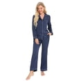 thumbnail image 1 of SMZ Essentials Women's Cotton Modal Long-Sleeve Shirt and Full-Length Bottom Pajama Set, 1 of 6