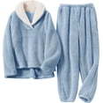 thumbnail image 1 of SMZ Fluffy Pajamas Set for Women Soft Comfy Fleece Pjs Pullover Pants Loose Plush Sleepwear Fuzzy Loungewear for Winter, 1 of 6