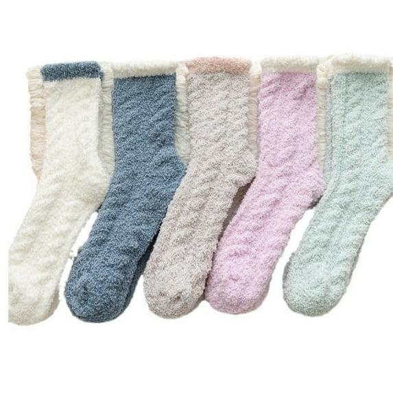 SMZ Fuzzy Socks Soft Cozy Fluffy Slipper Winter Warm Plush Socks Christmas Stocking Stuffers Gifts for Women