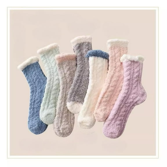 SMZ Fuzzy Socks Soft Cozy Fluffy Slipper Winter Warm Plush Socks Christmas Stocking Stuffers Gifts for Women