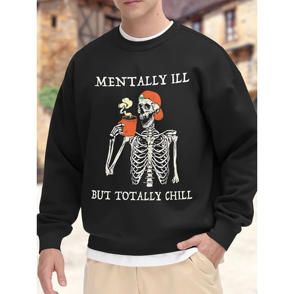 SMZ Ghost Graphic Tees, Unisex Printed Crew-neck Hoodie