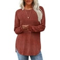 thumbnail image 1 of SMZ Long Sleeve Shirts for Women Tunic Tops for Women Loose Fit Dressy Crew Neck Pullover Basic Sweaters for Women 2024, 1 of 6