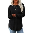 thumbnail image 1 of SMZ Long Sleeve Shirts for Women Tunic Tops for Women Loose Fit Dressy Crew Neck Pullover Basic Sweaters for Women 2024, 1 of 6