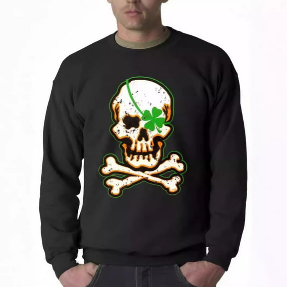 SMZ Men's 3D printed crew neck Skull vintage sports long sleeve hoodie