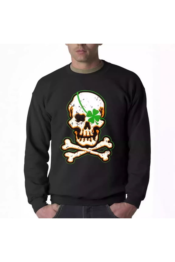 Men's 3D printed crew neck Skull vintage sports long sleeve hoodie