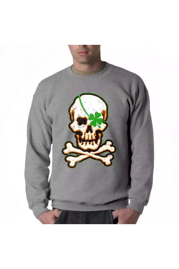Men's 3D printed crew neck Skull vintage sports long sleeve hoodie