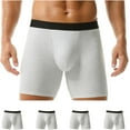 thumbnail image 1 of SMZ Men's 6" Long Boxer Briefs Sports Performance Breathable and Supportive Underwear 5-Pack Soft Cotton Underwear, 1 of 7