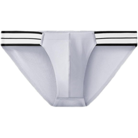 SMZ Men's Brief Underwear Sexy Tight Low Waist Underpantd Ice Silk High Slit Underwear Sports Brief Underwear