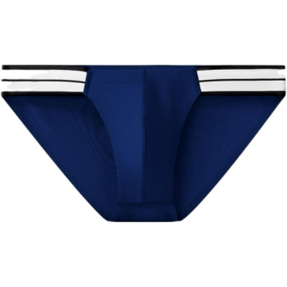 SMZ Men's Brief Underwear Sexy Tight Low Waist Underpantd Ice Silk High Slit Underwear Sports Brief Underwear