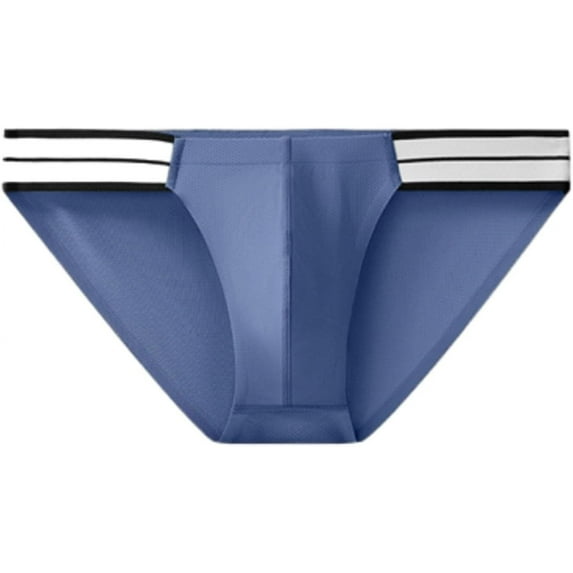 SMZ Men's Brief Underwear Sexy Tight Low Waist Underpantd Ice Silk High Slit Underwear Sports Brief Underwear