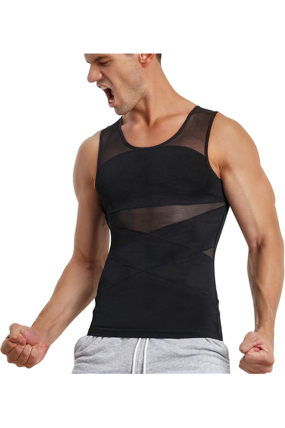 Men's Compression Shirt for Body Shaper Slimming Vest Tight Tummy Underwear Tank Top Shaper Ttank Men