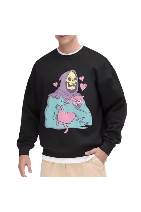 Savage Cat of Skeletor Mens Music Tour 2024 Unisex Casual Sports Hoodie