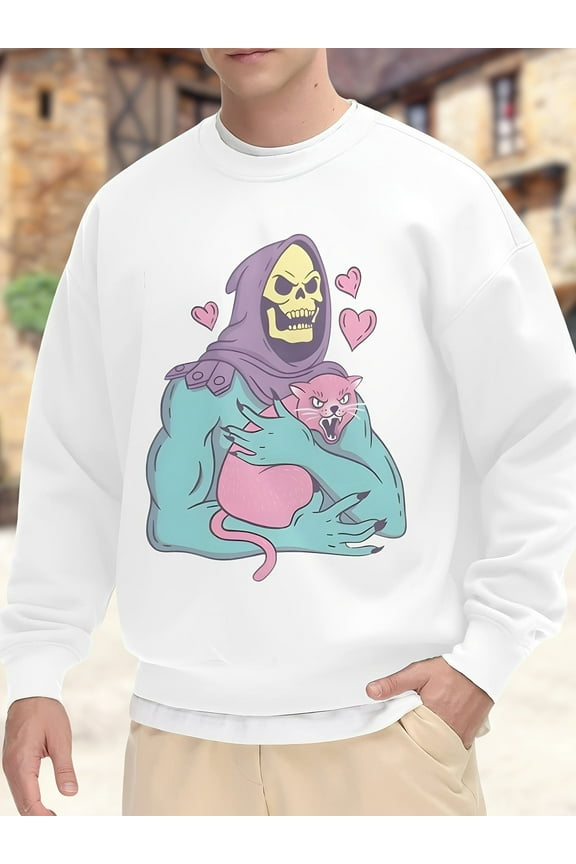 Savage Cat of Skeletor Mens Music Tour 2024 Unisex Casual Sports Hoodie