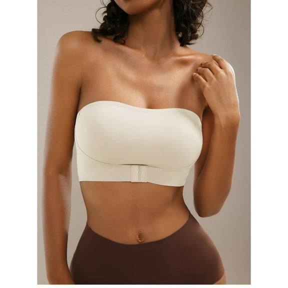 SMZ Strapless Button-down Bra Pulls Up And Wraps Up No Trace, No Wire Bra For Women