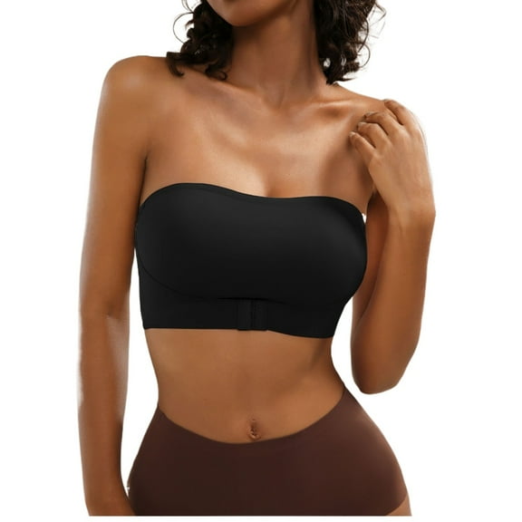 SMZ Strapless Button-down Bra Pulls Up And Wraps Up No Trace, No Wire Bra For Women