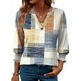 thumbnail image 1 of SMZ Women's 2025 Fashion Tops 3/4 Length Sleeve Business Casual Blouses Summer Tees Shirts, 1 of 5