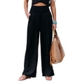 thumbnail image 1 of SMZ Women's Casual Loose Wide Leg Pants Cozy Comfy High Waisted Pants Athletic Yoga Lounge Elastic Waist Pants with Pockets, 1 of 5