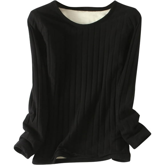 SMZ Women's Cotton Soft Tops Fleece Fuzzy Comfy Shirts Long Sleeve Winter Warm Base Layer Solid Color Casual Loungewear