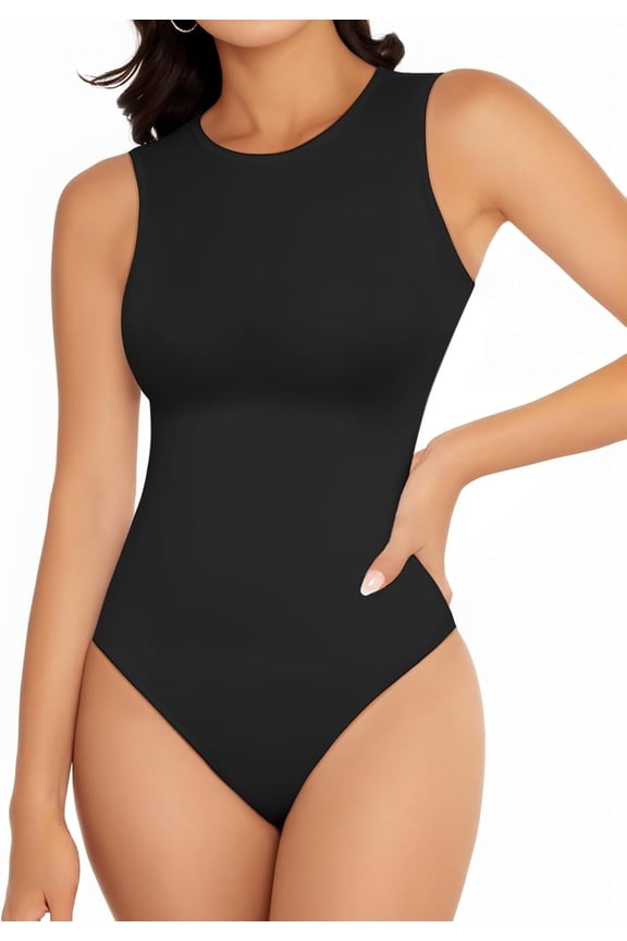Women's Crew Neck Sleeveless Bodysuits Racerback Halter Tank Top Body Suits for Womens Sexy Going Out Leotards
