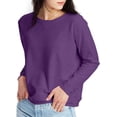 thumbnail image 1 of SMZ Women's Ecosmart V-Notch Crewneck Sweatshirt, Fleece Pullover Sweatshirt For Women, 1 of 5