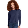 thumbnail image 1 of SMZ Women's Ecosmart V-Notch Crewneck Sweatshirt, Fleece Pullover Sweatshirt For Women, 1 of 5