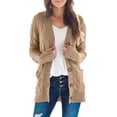 thumbnail image 1 of SMZ Women's Open Front Cardigan Sweaters Fall Fashion Button Down Cable Knit Chunky Winter Outerwear Coats, 1 of 8
