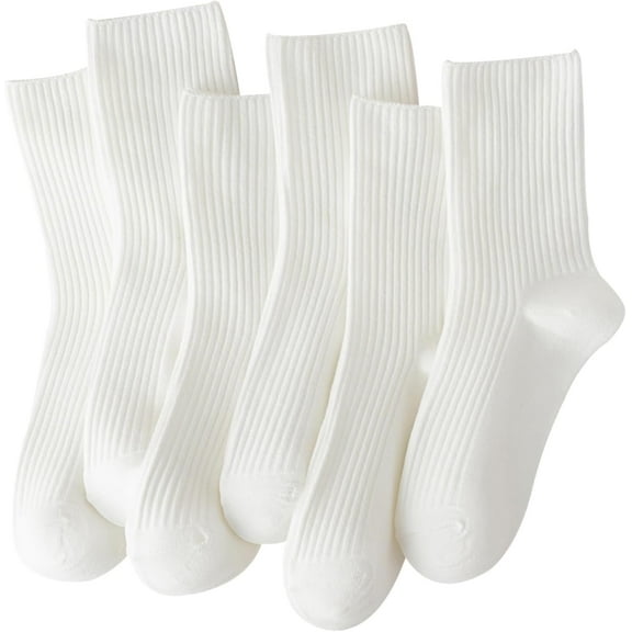 SMZ Womens Cute Crew Socks Casual Athletic Aesthetic Socks Neutral Cotton Socks for Women