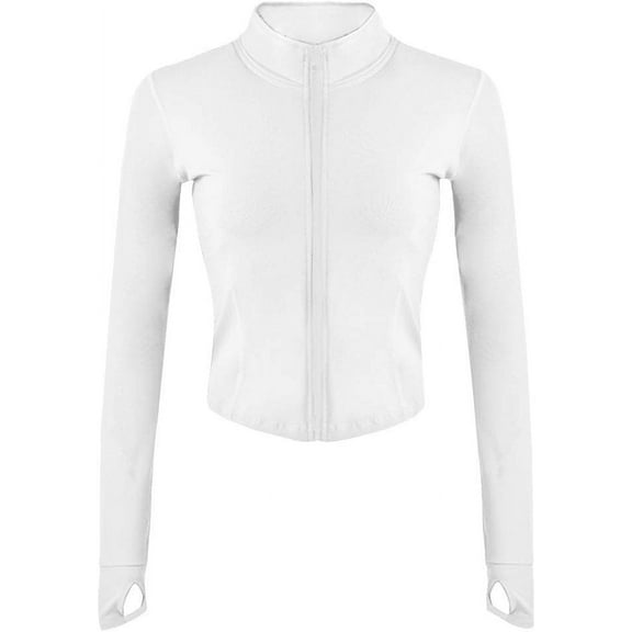 SMZ Womens Lightweight Full Zip Running Track Jacket Workout Slim Fit Yoga Sportwear with Thumb Holes Thin Jacket Women