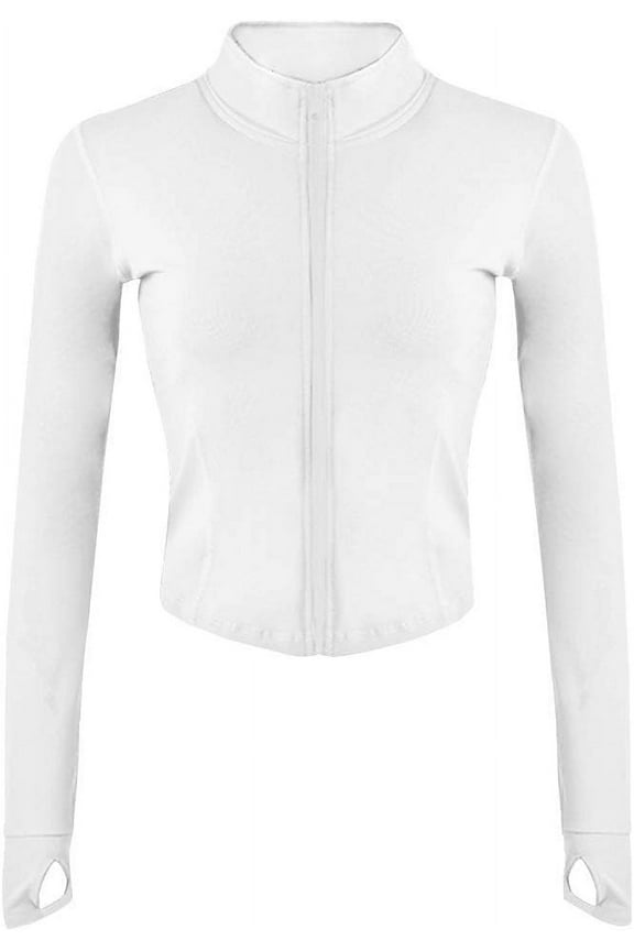 Womens Lightweight Full Zip Running Track Jacket Workout Slim Fit Yoga Sportwear with Thumb Holes Thin Jacket Women