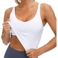 thumbnail image 1 of SMZ Womens' Sports Bra Longline Wirefree Padded with Medium Support Workout Tank Top, 1 of 7