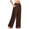 thumbnail image 1 of SMZ Womens Wide Leg Yoga Pants High Waisted Side Slit Joggers Casual Loose Lounge Sweatpants with Pockets, 1 of 5